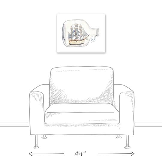 Boat In A Bottle 20" x 16" Canvas Wall Art